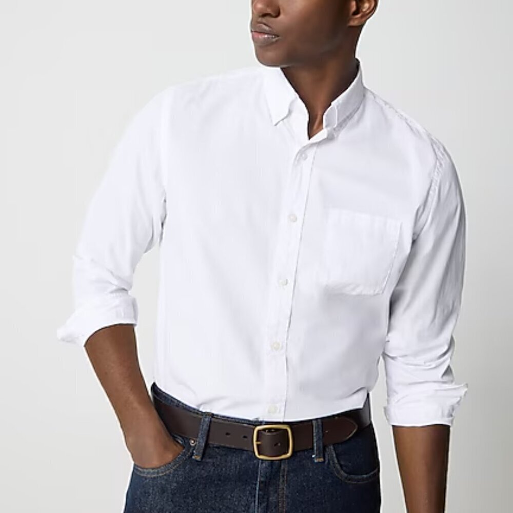 J. Crew Men's Slim-Fit Flex Casual Button Down Shirt White Size L NWT